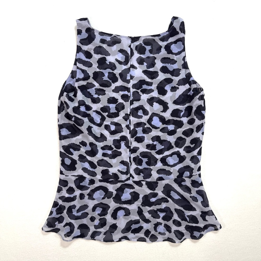Cabi Women's Feline Animal Print Peplum Sleeveless Blouse Size XS Shirt Top Base - Picture 4 of 7